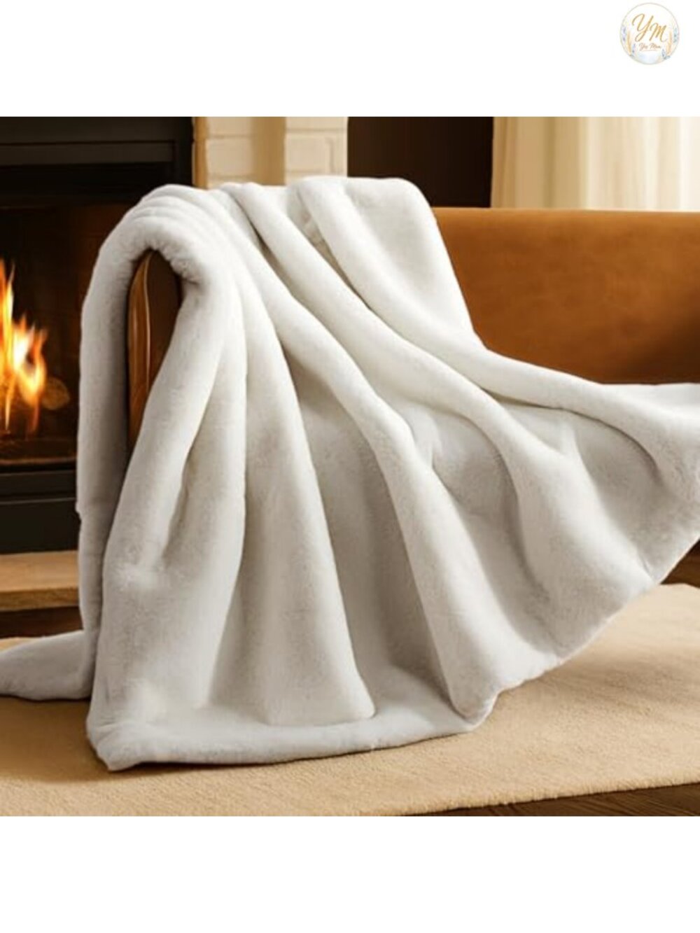 Ultra Plush Faux Fur Throw Blanket Cozy Luxury